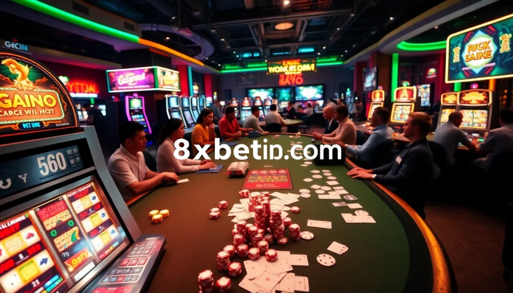 Experience the thrill of online gambling at https://8xbetvn.it.com/ with vibrant slot machines and engaging poker tables.