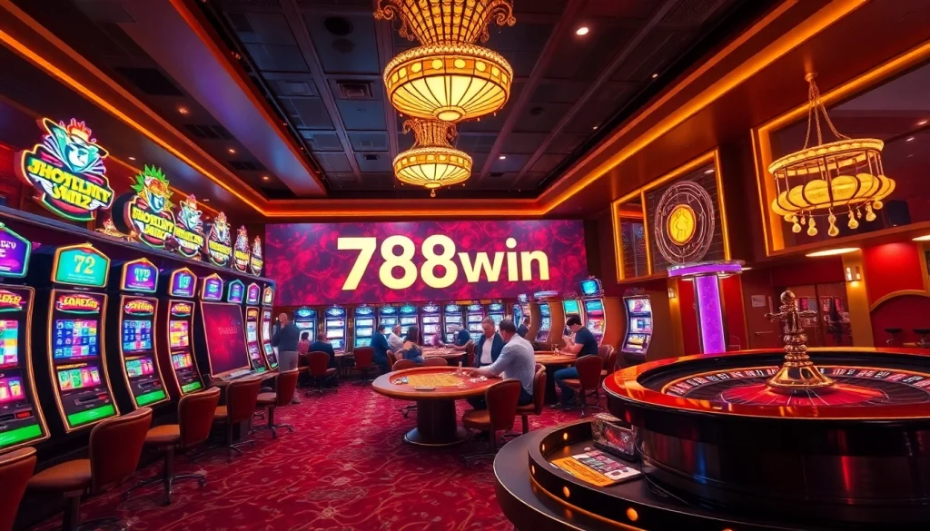 Experience thrilling gaming at 78win Casino with vivid slot machines and poker tables.